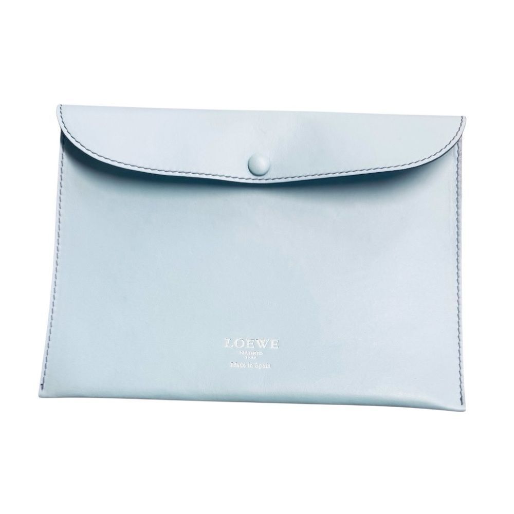 Loewe Leo Blue Leather Tote Bag With Pouch Auth - Picture 15 of 16